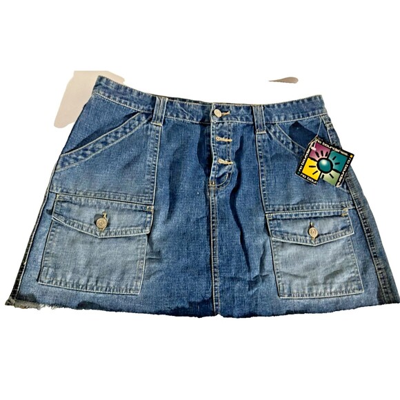 NoBo No boundaries Jean Skirt Womens Juniors Size 13 Cut Off Distressed - Picture 1 of 10